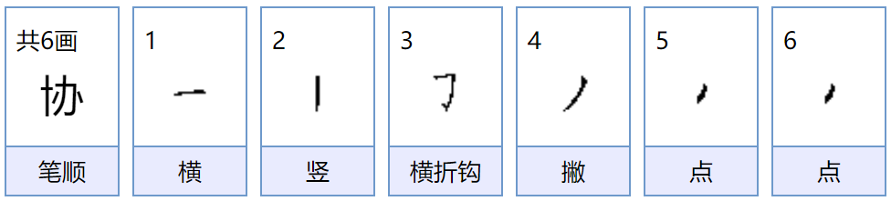 协怎么读，协的组词，协的读音，协的笔顺，协的意思