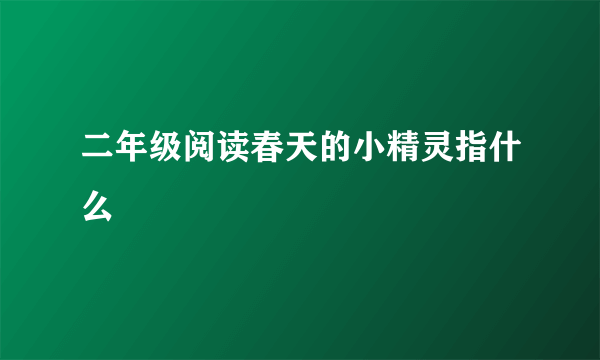 二年级阅读春天的小精灵指什么