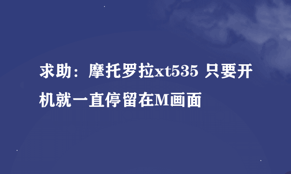 求助：摩托罗拉xt535 只要开机就一直停留在M画面