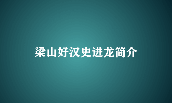 梁山好汉史进龙简介