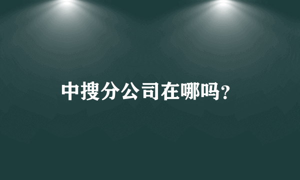 中搜分公司在哪吗？