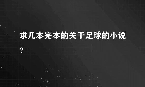 求几本完本的关于足球的小说？