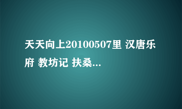 天天向上20100507里 汉唐乐府 教坊记 扶桑舞的背景音乐