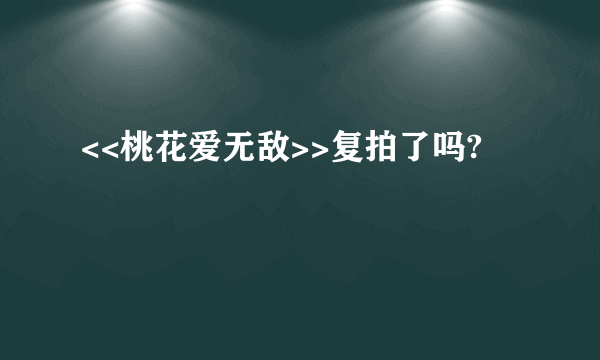 <<桃花爱无敌>>复拍了吗?