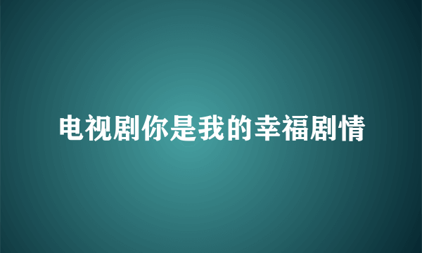 电视剧你是我的幸福剧情