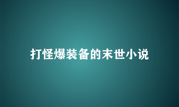 打怪爆装备的末世小说