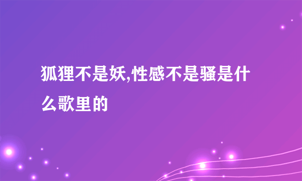 狐狸不是妖,性感不是骚是什么歌里的