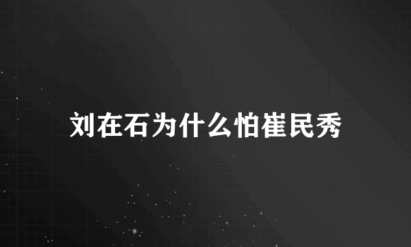 刘在石为什么怕崔民秀