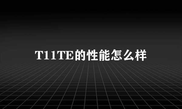 T11TE的性能怎么样