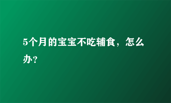 5个月的宝宝不吃辅食，怎么办？