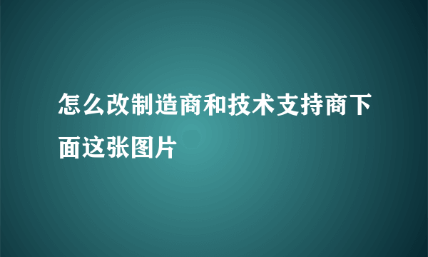 怎么改制造商和技术支持商下面这张图片