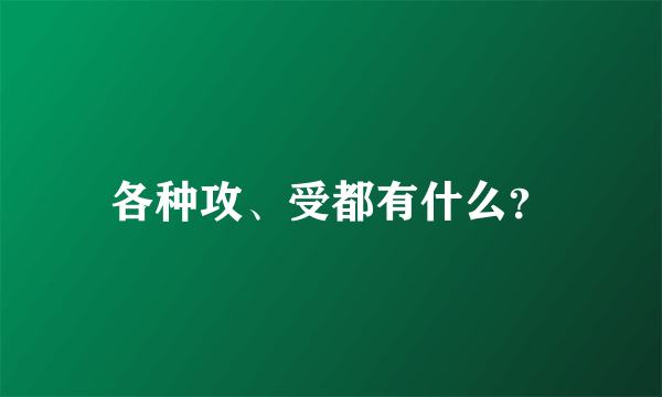 各种攻、受都有什么？