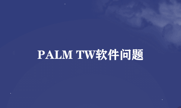 PALM TW软件问题