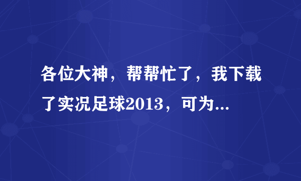 各位大神，帮帮忙了，我下载了实况足球2013，可为什么没有德甲，听说有补丁，但不知道在哪，听说还有