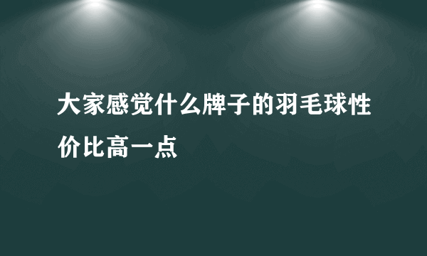 大家感觉什么牌子的羽毛球性价比高一点