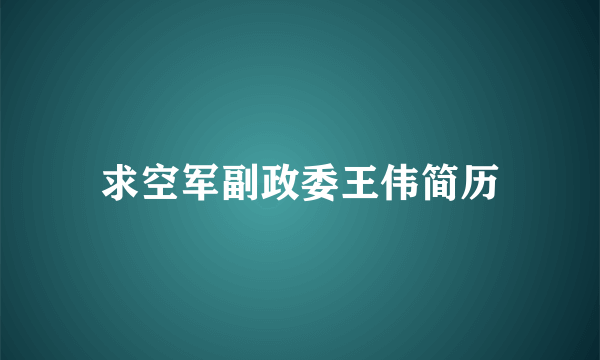 求空军副政委王伟简历