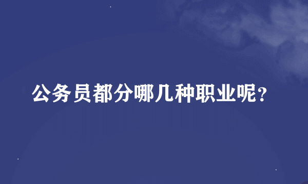 公务员都分哪几种职业呢？