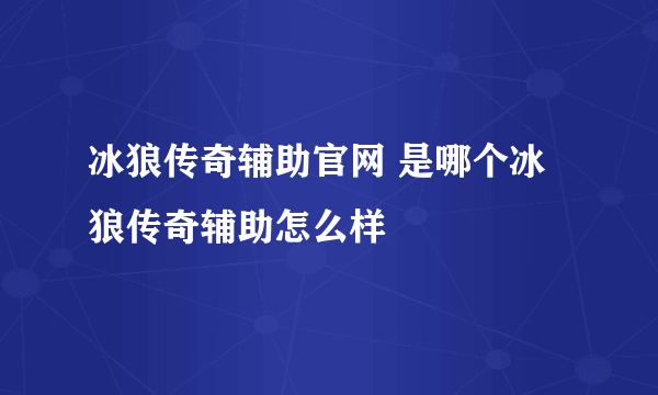 冰狼传奇辅助官网 是哪个冰狼传奇辅助怎么样