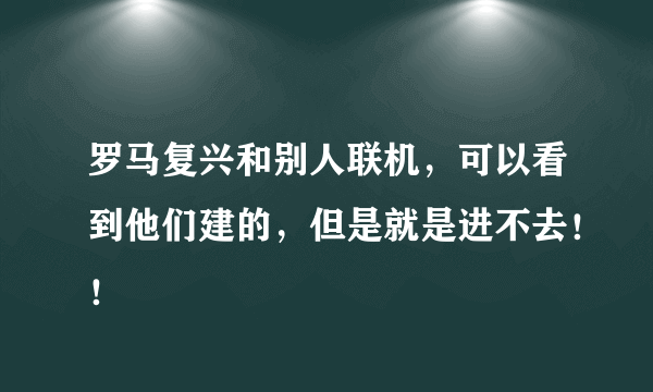 罗马复兴和别人联机，可以看到他们建的，但是就是进不去！！