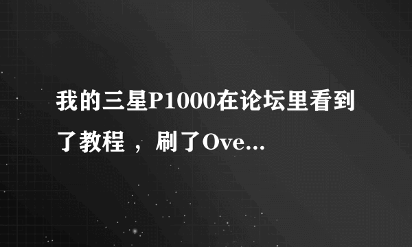 我的三星P1000在论坛里看到了教程 ，刷了Overcome2.1.6内核重启后一直处于三星logo的界面不会动了。怎么办