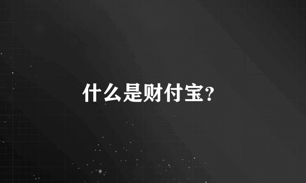 什么是财付宝？