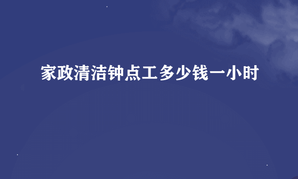 家政清洁钟点工多少钱一小时