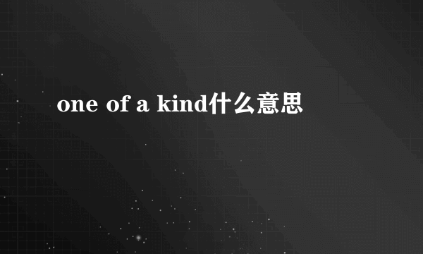 one of a kind什么意思