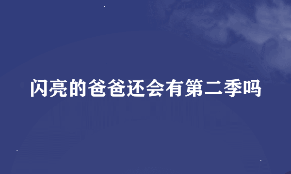 闪亮的爸爸还会有第二季吗