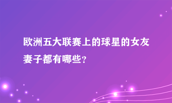 欧洲五大联赛上的球星的女友妻子都有哪些？