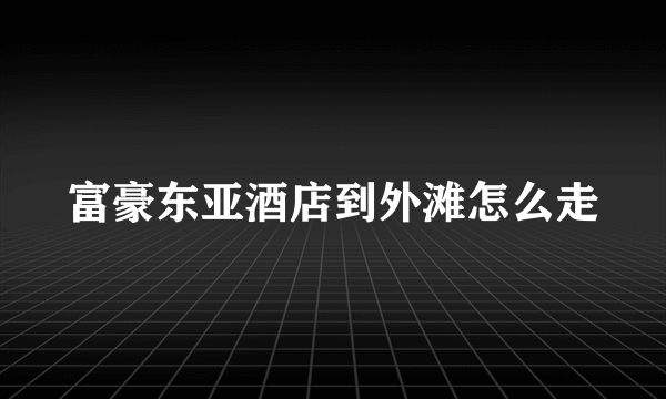 富豪东亚酒店到外滩怎么走