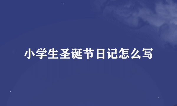 小学生圣诞节日记怎么写