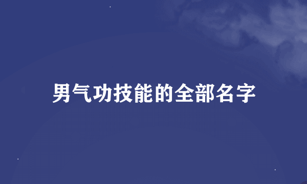 男气功技能的全部名字