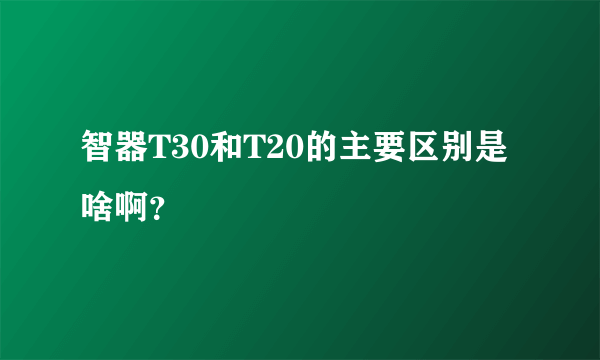 智器T30和T20的主要区别是啥啊？