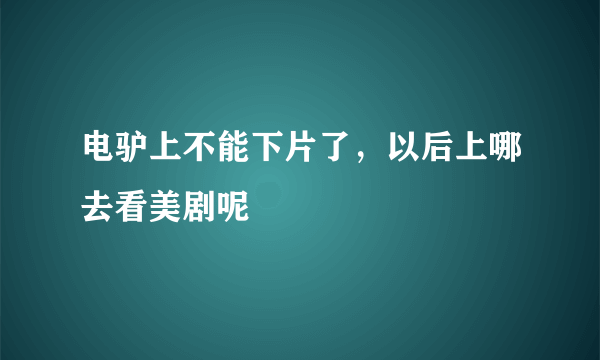 电驴上不能下片了，以后上哪去看美剧呢