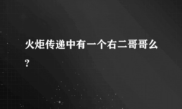 火炬传递中有一个右二哥哥么？