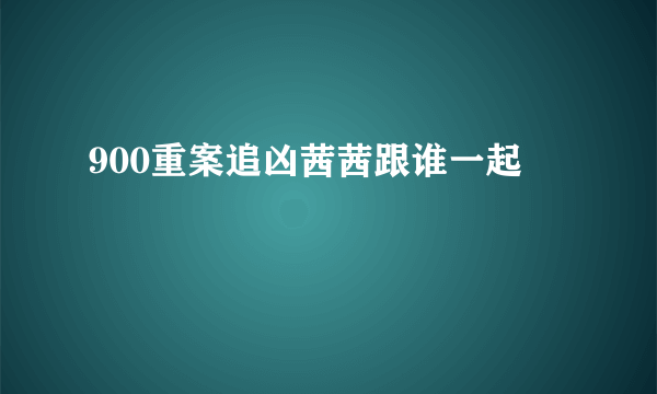 900重案追凶茜茜跟谁一起