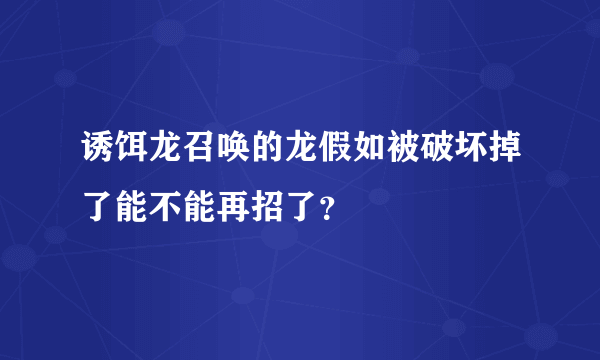 诱饵龙召唤的龙假如被破坏掉了能不能再招了？