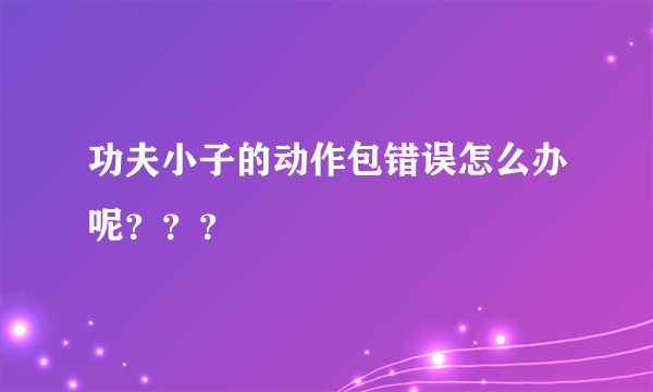 功夫小子的动作包错误怎么办呢？？？