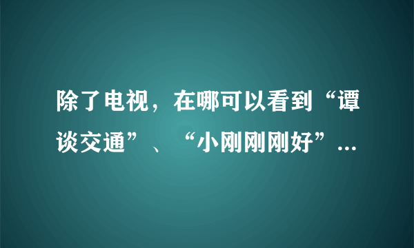 除了电视，在哪可以看到“谭谈交通”、“小刚刚刚好”的节目？