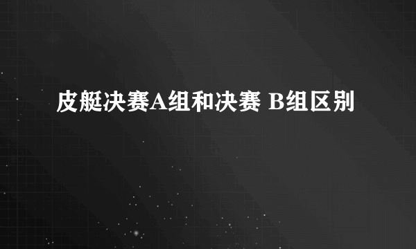 皮艇决赛A组和决赛 B组区别