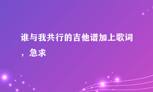 谁与我共行的吉他谱加上歌词，急求