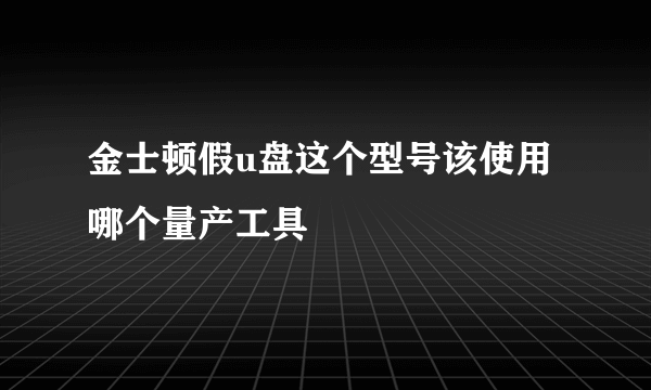 金士顿假u盘这个型号该使用哪个量产工具