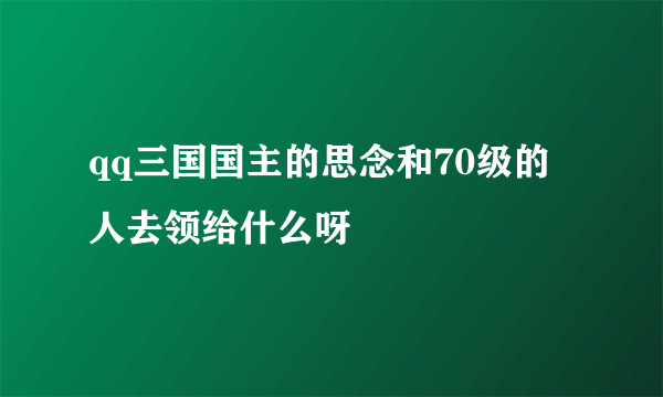 qq三国国主的思念和70级的人去领给什么呀