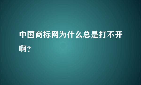 中国商标网为什么总是打不开啊？