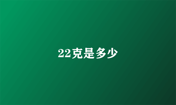 22克是多少