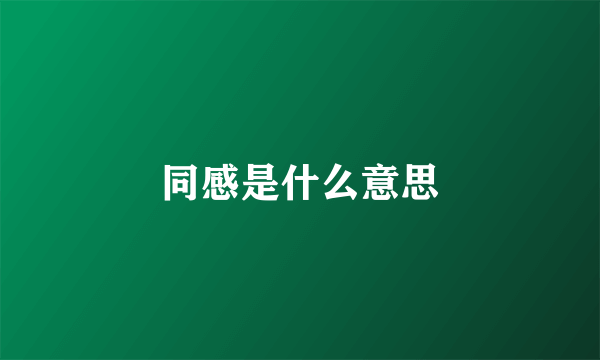 同感是什么意思