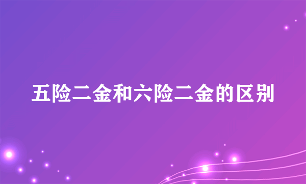 五险二金和六险二金的区别