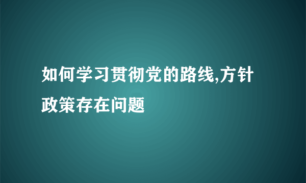 如何学习贯彻党的路线,方针政策存在问题