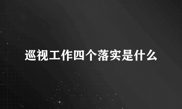 巡视工作四个落实是什么