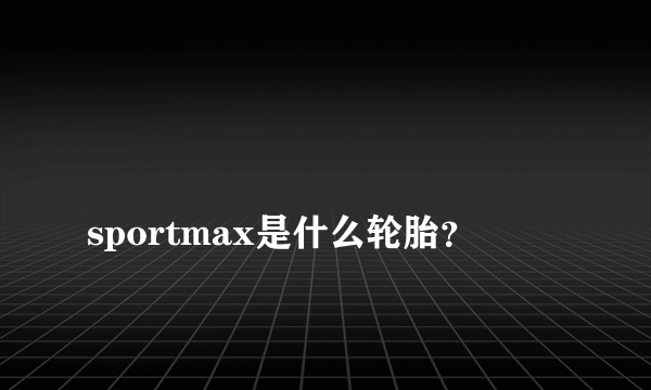 
sportmax是什么轮胎？

